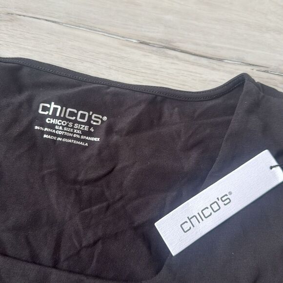Chicos Contour Cotton™ Square Neck Tank xxl black NWT in packaging - Picture 7 of 8